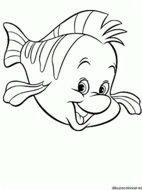 Dibujos para colorear. Maestra de Infantil y Primaria: Aprender como Dibujar Fácil, dibujos de A Flounder De La Sirenita, como dibujar A Flounder De La Sirenita para colorear e imprimir
