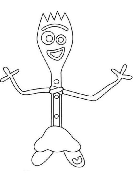 Dibujos de Forky Feliz Toy Story 4 para Colorear. Pintar e: Dibujar y Colorear Fácil con este Paso a Paso, dibujos de A Forky, como dibujar A Forky para colorear
