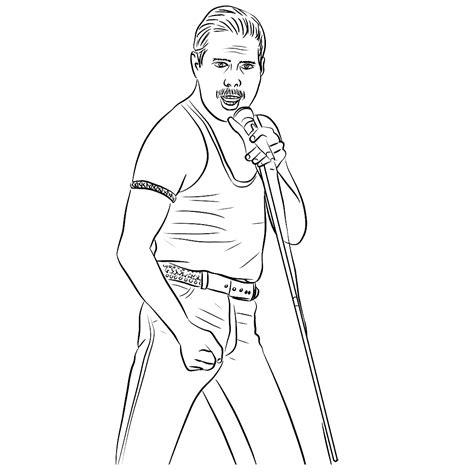 Leuk voor kids – Freddy Mercury – Engelse popster (Queen): Aprende como Dibujar Fácil, dibujos de A Freddie Mercury, como dibujar A Freddie Mercury para colorear e imprimir