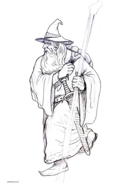 Dibujos de Gandalf para colorear: Dibujar Fácil con este Paso a Paso, dibujos de A Gandalf, como dibujar A Gandalf para colorear