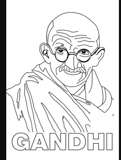 Gandhi. 30 de enero. Dia escolar de la Paz | Dia de la paz: Dibujar Fácil, dibujos de A Gandhi, como dibujar A Gandhi para colorear e imprimir