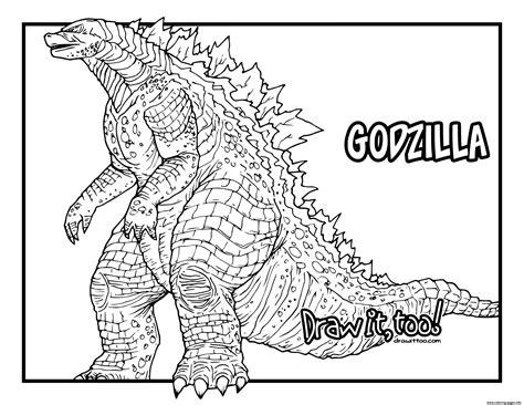 Dibujo para colorear Godzilla - Pagina Para Colorear: Dibujar Fácil con este Paso a Paso, dibujos de A Godzilla, como dibujar A Godzilla para colorear e imprimir