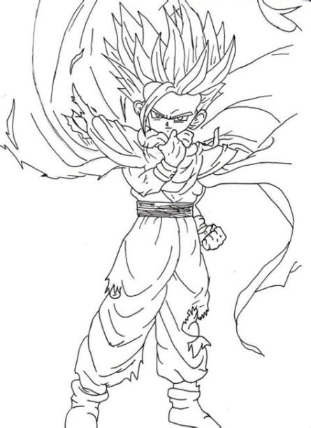 Imágenes para colorear de Dragon Ball Z muy originales: Aprender a Dibujar y Colorear Fácil con este Paso a Paso, dibujos de A Gohan Ssj2, como dibujar A Gohan Ssj2 para colorear