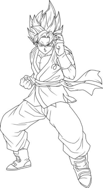 Super Saiyan Blue Goku Lineart by BrusselTheSaiyan on: Aprende como Dibujar Fácil, dibujos de A Goku Blue, como dibujar A Goku Blue para colorear e imprimir