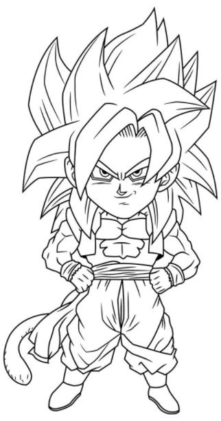 Goku para colorear e imprimir: Aprende a Dibujar Fácil, dibujos de A Goku Chibi, como dibujar A Goku Chibi para colorear