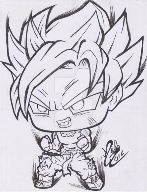 Resultado de imagen para goku kawaii | Super herói. Tatoo: Aprender a Dibujar Fácil con este Paso a Paso, dibujos de A Goku Kawaii, como dibujar A Goku Kawaii para colorear e imprimir