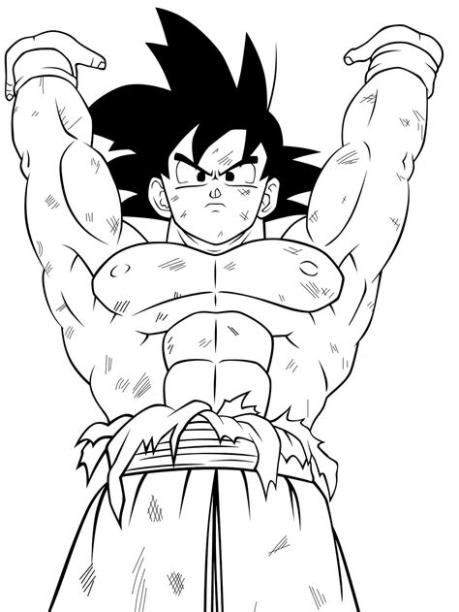 dibujos-para-colorear-de-goku (3) | Dibujo de goku: Aprende como Dibujar y Colorear Fácil, dibujos de A Goku Kawaii, como dibujar A Goku Kawaii paso a paso para colorear