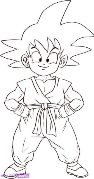 Cómo dibujar A Goku Pequeño 】 Paso a Paso Muy Fácil 2023 - Dibuja Fácil