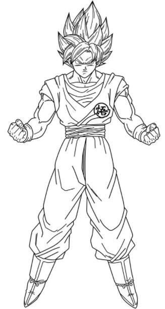 Dibujos Para Colorear De Goku Ssj Blue: Dibujar Fácil con este Paso a Paso, dibujos de A Goku Ssj 1, como dibujar A Goku Ssj 1 para colorear e imprimir
