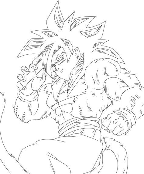 Goku SSJ4 Lineart by kingvegito on DeviantArt: Aprende a Dibujar y Colorear Fácil con este Paso a Paso, dibujos de A Goku Ssj4 Kamehameha, como dibujar A Goku Ssj4 Kamehameha para colorear e imprimir