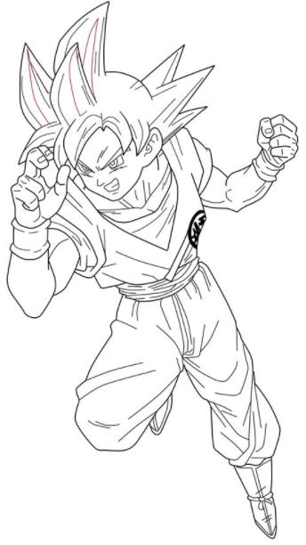 Dibujos Para Colorear De Goku Ssj God - Impresion gratuita: Aprender a Dibujar Fácil, dibujos de A Goku Super Saiyan Dios, como dibujar A Goku Super Saiyan Dios para colorear e imprimir