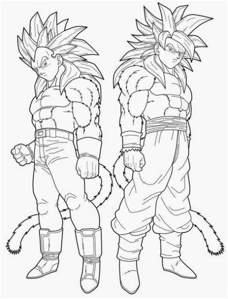 Dibujo de Goku y Vegeta fase 4 de dragon ball GT para: Dibujar Fácil, dibujos de A Goku Y Vegeta, como dibujar A Goku Y Vegeta paso a paso para colorear