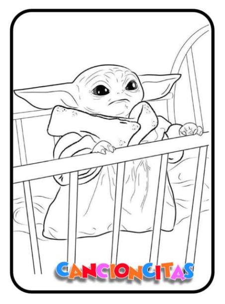 Baby Yoda para Colorear - Cancioncitas: Dibujar Fácil, dibujos de A Grogu, como dibujar A Grogu paso a paso para colorear