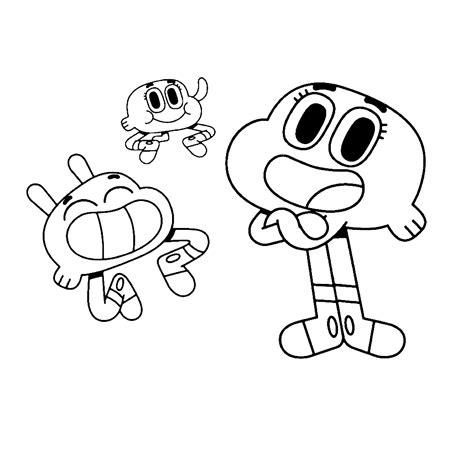 Gumball para colorear. pintar e imprimir: Aprender a Dibujar y Colorear Fácil, dibujos de A Gumball Cartoon Network, como dibujar A Gumball Cartoon Network paso a paso para colorear