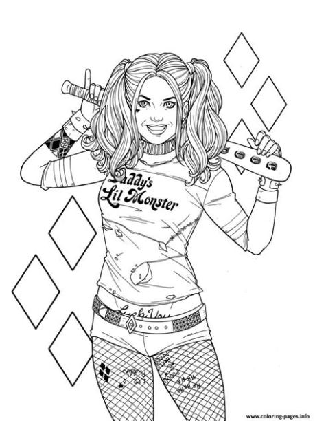 Pin on Cricut: Aprender como Dibujar y Colorear Fácil con este Paso a Paso, dibujos de A Harley Quinn Anime, como dibujar A Harley Quinn Anime para colorear e imprimir