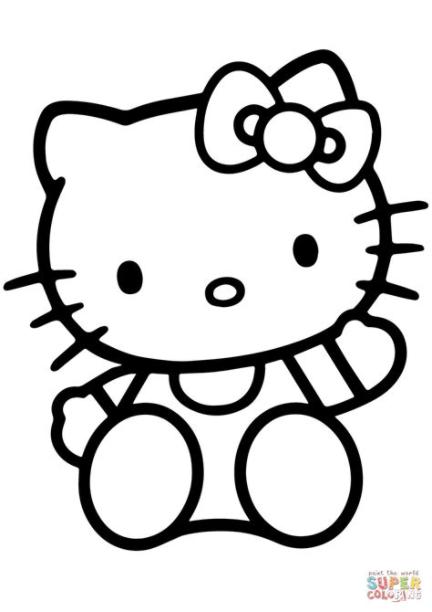 Dibujo de Hello Kitty para colorear | Dibujos para: Dibujar Fácil con este Paso a Paso, dibujos de A Hello Kity, como dibujar A Hello Kity para colorear