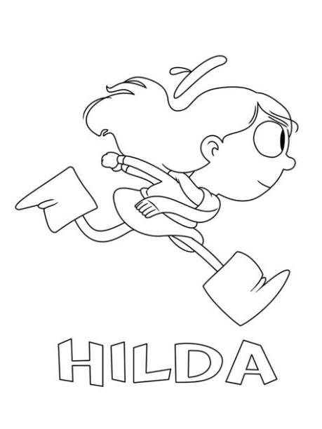 Hilda Running Coloring Page - Free Printable Coloring: Aprende a Dibujar Fácil con este Paso a Paso, dibujos de A Hilda, como dibujar A Hilda paso a paso para colorear
