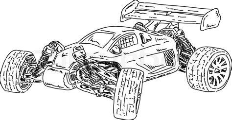 Vector - hand draw RC buggy car isolated on background: Aprende a Dibujar Fácil con este Paso a Paso, dibujos de A Huggy Buggy, como dibujar A Huggy Buggy paso a paso para colorear