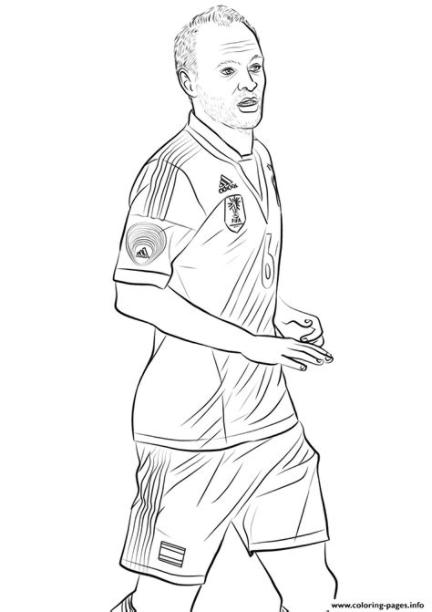 Andres Iniesta Fifa World Cup Football Coloring Pages: Aprender como Dibujar y Colorear Fácil, dibujos de A Iniesta, como dibujar A Iniesta para colorear e imprimir