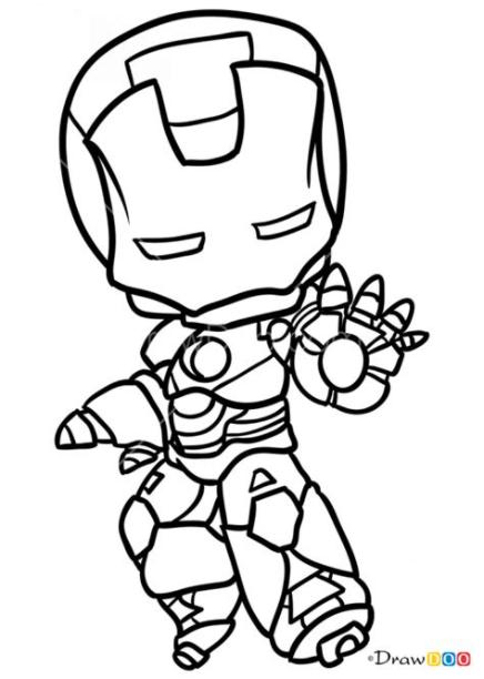 Pin on coloring pages: Aprende a Dibujar y Colorear Fácil, dibujos de A Iron Man Kawaii, como dibujar A Iron Man Kawaii para colorear e imprimir