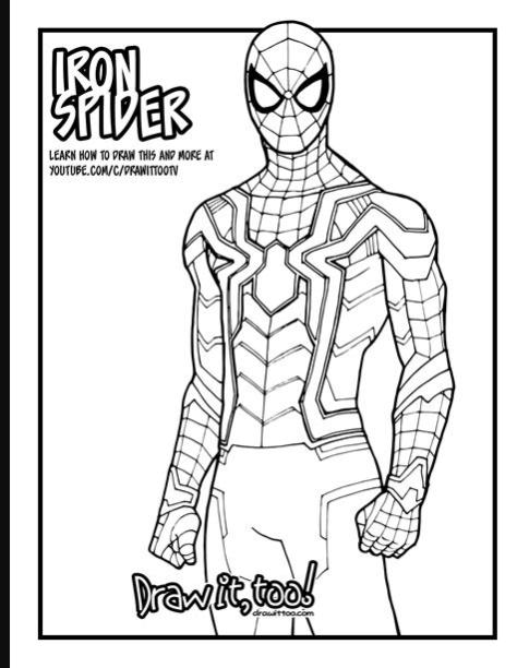 Iron Spider Drawing at GetDrawings | Free download: Dibujar y Colorear Fácil, dibujos de A Iron Spider, como dibujar A Iron Spider paso a paso para colorear