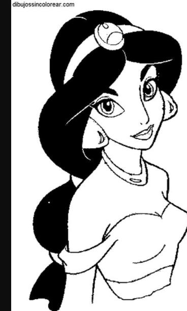 Dibujos Sin Colorear: Dibujos de Jasmín (Princesa Disney: Dibujar y Colorear Fácil con este Paso a Paso, dibujos de A Jasmine De Disney, como dibujar A Jasmine De Disney paso a paso para colorear