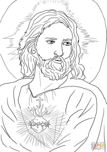 Dibujo de Sagrado Corazón de Jesús para colorear: Aprende como Dibujar y Colorear Fácil, dibujos de A Jesus De Bebe, como dibujar A Jesus De Bebe para colorear