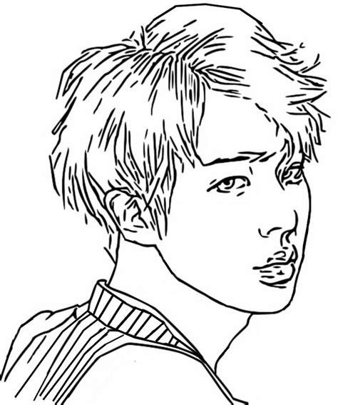 Dibujo para colorear BTS : Jin 3: Dibujar y Colorear Fácil, dibujos de A Jin De Bts, como dibujar A Jin De Bts para colorear