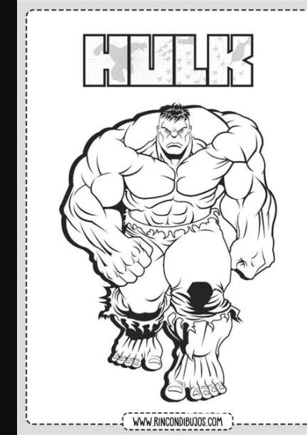 Dibujos de Hulk Marvel para Colorear - Rincon Dibujos: Aprende a Dibujar y Colorear Fácil con este Paso a Paso, dibujos de A Julk, como dibujar A Julk para colorear e imprimir