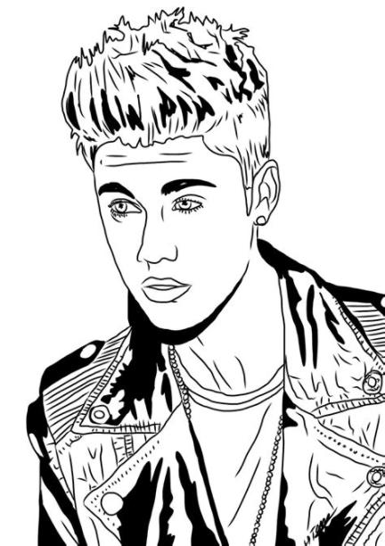 Coloriage Justin Bieber gratuit à imprimer: Dibujar Fácil, dibujos de A Justin Bieber, como dibujar A Justin Bieber para colorear e imprimir