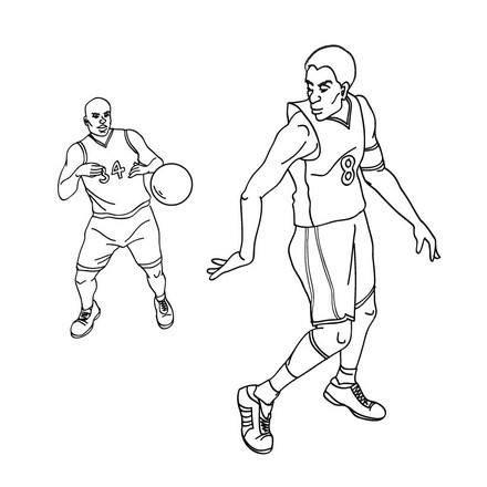 Deporte : Juegos Gratuitos. Dibujos para Colorear. Dibujo: Aprender como Dibujar y Colorear Fácil, dibujos de A Kobe Bryant, como dibujar A Kobe Bryant para colorear