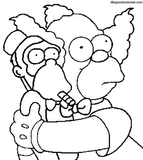 Dibujos Sin Colorear: Dibujos de Krusty el Payaso (Los: Aprender a Dibujar Fácil, dibujos de A Krusty El Payaso, como dibujar A Krusty El Payaso para colorear