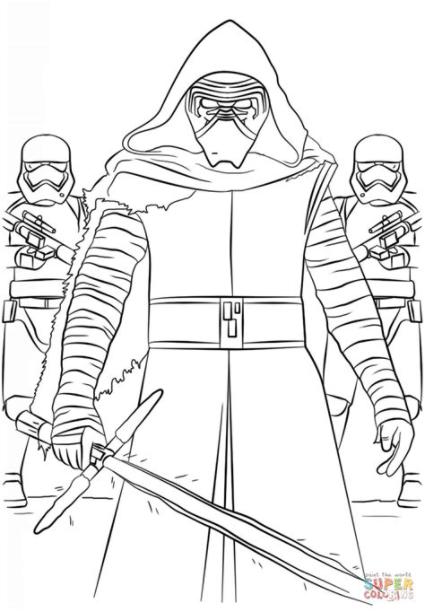 Dibujo de Kylo Ren y la Primera Orden de Stormtroopers: Dibujar y Colorear Fácil, dibujos de A Kylo Ren, como dibujar A Kylo Ren paso a paso para colorear