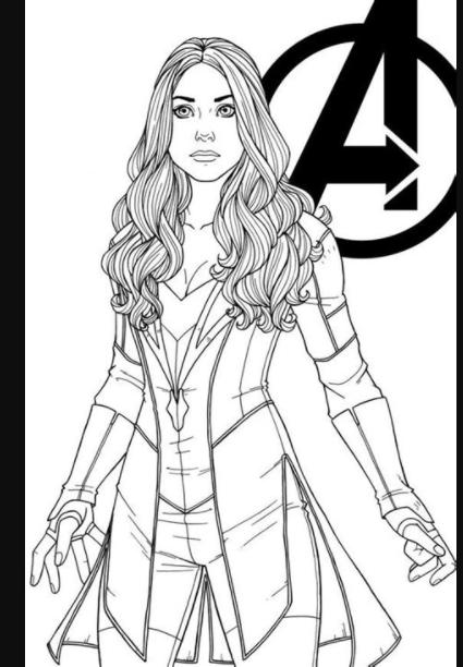 Wanda Maximoff para colorear | Avengers coloring. Marvel: Aprende como Dibujar y Colorear Fácil, dibujos de A La Bruja Escarlata, como dibujar A La Bruja Escarlata para colorear e imprimir
