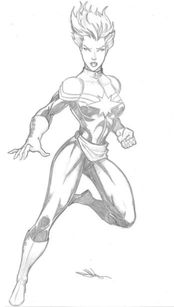 Dibujo Capitana Marvel Para Colorear: Dibujar Fácil, dibujos de A La Capitana Marvel, como dibujar A La Capitana Marvel para colorear