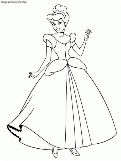 Dibujos de Cenicienta (Princesa Disney) para Colorear: Dibujar y Colorear Fácil, dibujos de A La Cenicienta, como dibujar A La Cenicienta paso a paso para colorear