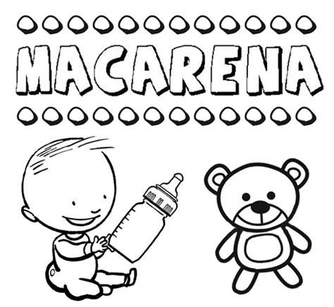 Dibujo del nombre Macarena para colorear. pintar e imprimir: Aprende a Dibujar y Colorear Fácil, dibujos de A La Macarena, como dibujar A La Macarena paso a paso para colorear