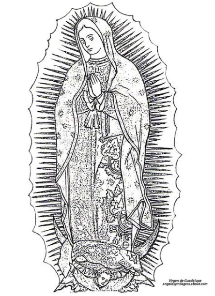 La Virgen María para colorear: Aprender como Dibujar Fácil, dibujos de A La Virgen, como dibujar A La Virgen para colorear