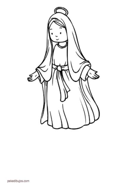 Dibujos de la Virgen María para colorear: Aprende como Dibujar Fácil con este Paso a Paso, dibujos de A La Virgen Maria Para Niños, como dibujar A La Virgen Maria Para Niños para colorear e imprimir