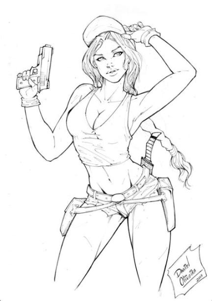 Lara Croft by DanOliveira on DeviantArt | Comic art: Dibujar y Colorear Fácil con este Paso a Paso, dibujos de A Lara Croft, como dibujar A Lara Croft paso a paso para colorear