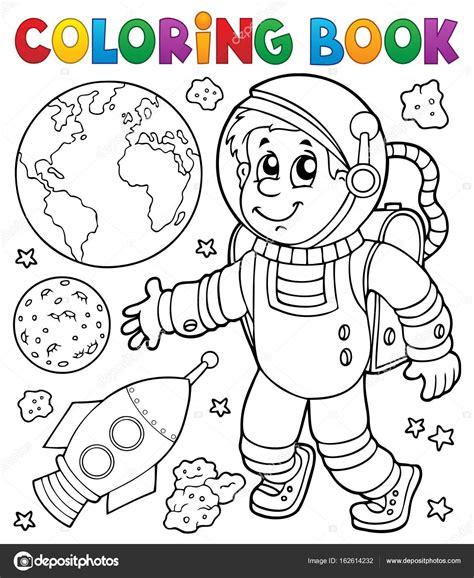 Libro para colorear astronauta tema 1 vector. gráfico: Dibujar y Colorear Fácil, dibujos de A Las Coloridas, como dibujar A Las Coloridas para colorear