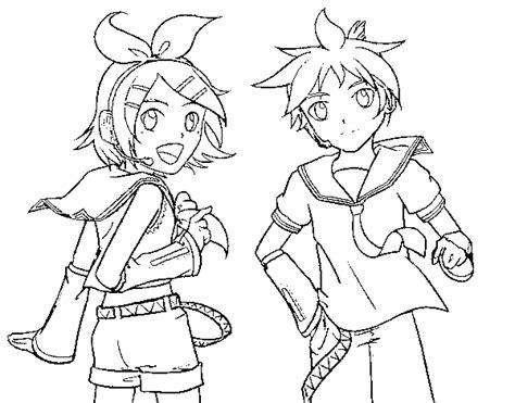 Dibujo de Rin y Len Kagamine Vocaloid para Colorear: Dibujar Fácil, dibujos de A Len Kagamine, como dibujar A Len Kagamine paso a paso para colorear