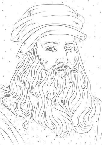 Leonardo Da Vinci Dibujo para colorear | Leonardo da vinci: Aprende a Dibujar Fácil, dibujos de A Leonardo Da Vinci, como dibujar A Leonardo Da Vinci paso a paso para colorear