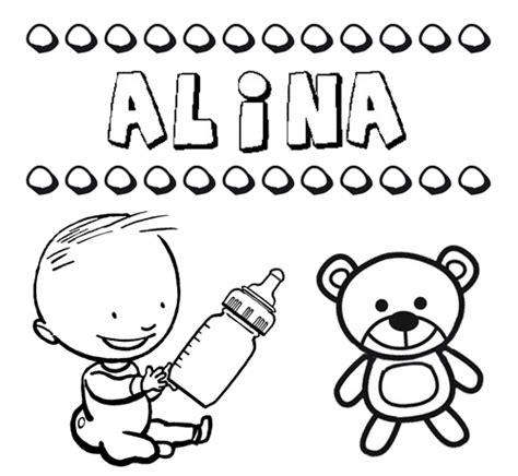 Dibujo del nombre Alina para colorear. pintar e imprimir: Dibujar Fácil, dibujos de A Lina, como dibujar A Lina para colorear e imprimir