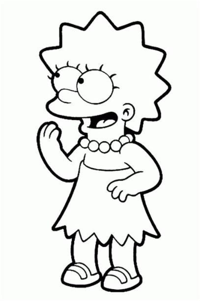 Dibujos de los Simpson para colorear. The Simpsons imágenes: Dibujar Fácil con este Paso a Paso, dibujos de A Lisa, como dibujar A Lisa para colorear e imprimir