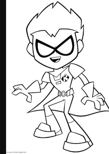 Dibujos Sin Colorear: Dibujos de Robin de Teen Titans Go: Aprende a Dibujar y Colorear Fácil, dibujos de A Los Teen Titans, como dibujar A Los Teen Titans paso a paso para colorear