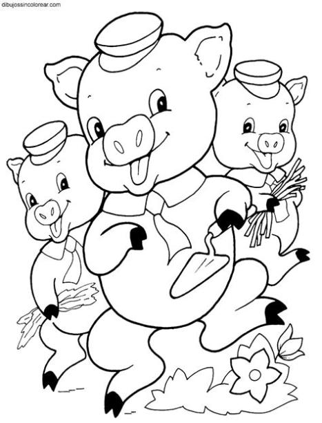 Dibujos de Personajes de Los Tres Cerditos para Colorear: Dibujar y Colorear Fácil con este Paso a Paso, dibujos de A Los Tres Cerditos, como dibujar A Los Tres Cerditos para colorear