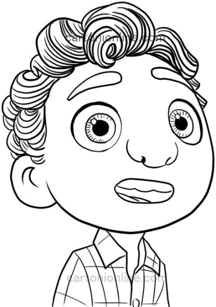 Dibujo de poster de Luca la película de Disney Pixar para: Aprender como Dibujar y Colorear Fácil con este Paso a Paso, dibujos de A Luca Disney, como dibujar A Luca Disney para colorear e imprimir