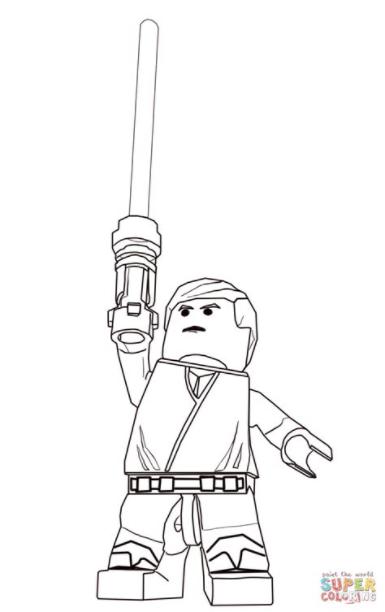 Dibujo de Luke Skywalker de Star Wars Lego para colorear: Dibujar Fácil con este Paso a Paso, dibujos de A Luke Skywalker, como dibujar A Luke Skywalker paso a paso para colorear