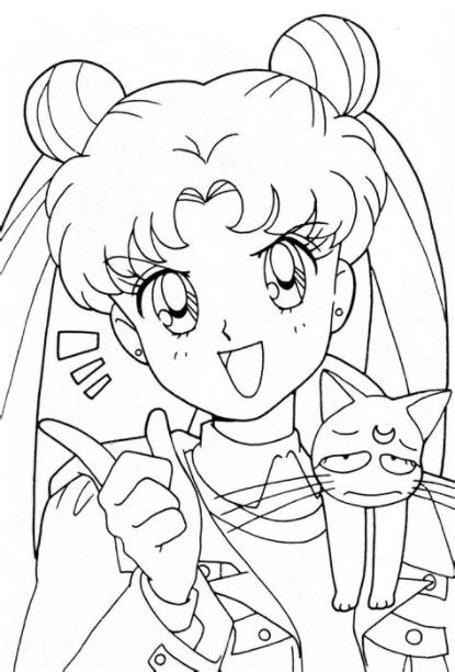 Sailor Moon Coloring Book – xeelha en 2020 | Colorear: Aprender como Dibujar Fácil, dibujos de A Luna De Sailor Moon, como dibujar A Luna De Sailor Moon para colorear
